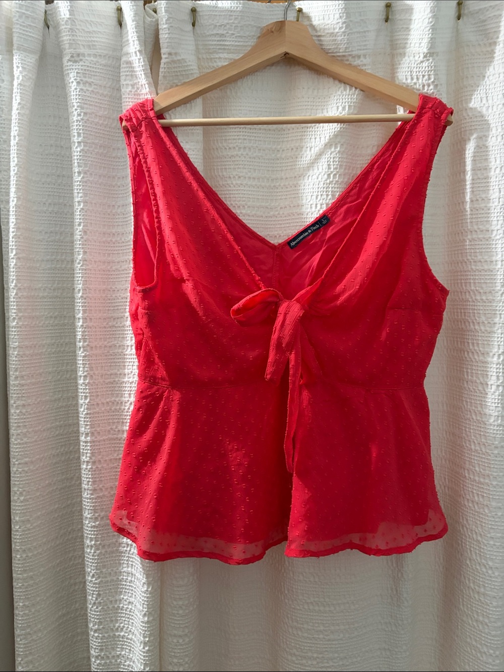 Red Tie-Front Sleeveless Top